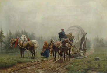 Der gebrochene Frachtwagen, 1862