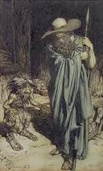 Zwerg und Wotan, aus Wagners Ring des Nibelungen, 1911
