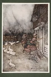 Bis heute sagen sie bei jedem Gewitter in den Kaatskill-Bergen, dass Hendrick Hudson und seine Crew ihr Kegelspiel spielen., aus Rip Van Winkle von Washington Irving, veröffentlicht 1910