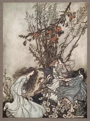 Feen sagen nie, wir fühlen uns glücklich, sie sagen, wir fühlen uns tanzend, aus Peter Pan in Kensington Gardens von J M Barrie, veröffentlicht 1906