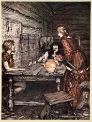 Hunding entdeckt die Ähnlichkeit zwischen Siegmund und Sieglinde