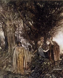 Illustration von Arthur Rackham für Ein Sommernachtstraum von William Shakespeare