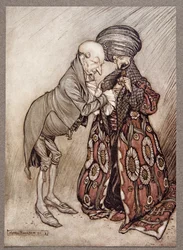 Er schüttelte seinen kahlen Kopf und murmelte, Kalt, ganz kalt, aus Peter Pan in Kensington Gardens von J. M. Barrie (1860 - 1937), veröffentlicht 1906