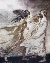 Der Ring an deiner Hand. Illustration für Siegfried und Die Götterdämmerung von Richard Wagner