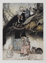 Es war eine alte Frau, die unter einem Hügel lebte