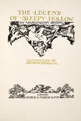 Titelseite, aus Die Legende von Sleepy Hollow von Washington Irving (1783 - 1859), veröffentlicht 1928