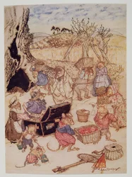 Heute jedoch, obwohl sie höflich genug waren, schienen die Feldmäuse und Erntemäuse beschäftigt, aus Wind in den Weiden von Kenneth Grahame (1859 - 1932), veröffentlicht 1940