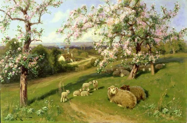 Frühling, eines aus einem Satz der vier Jahreszeiten (Detail)