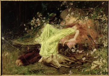 Ein Märchen: "Alles schien zu schlafen, der scheue Hase auf der Lauer" - Scott, ca. 1895