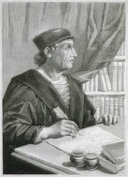 Antonio de NEBRIJA (Antonio Martinez de Cala y Xarava, Antonius Nebrissensis, Antonius Lebrixen) (1441-1522). Englischer Humanist und Grammatiker. Gravur