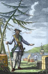 Edward "Blackbeard" Teach (1680? - 1718) - Kapitän Edward Teach (Thatch) genannt Barbenoire (Black Beard oder Blackbeard)