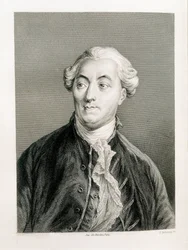 NECKER, Jacques (1732-1804). Schweizer Finanzier und Staatsmann im Dienst Frankreichs. Gravur (1883). Lithographie. SPANIEN. KATALONIEN. Barcelona. Biblioteca de Catalunya (Nationalbibliothek von Katalonien)
