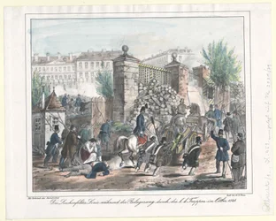 Die Lerchenfelder Linie während der Belagerung durch die k. k. Truppen im Oktober 1848