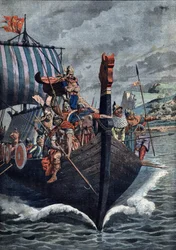 Die Ankunft der Wikinger in der Normandie im 9. Jahrhundert