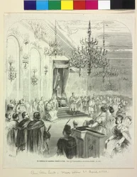 Die Eröffnung des ungarischen Landtags in Buda am 6. April 1861 durch Graf Georg Apponyi