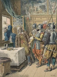Verhaftung von Pierre Broussel (1575 - 1654) im Jahr 1648 auf Befehl von Anna von Österreich, die den Aufstand des Volkes (Tage der Barrikaden) und die Fronde auslöste