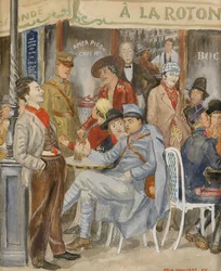 Café La Rotonde Moise Kisling während der Feiertage, 1915