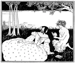 Pan liest einer Frau an einem Bach vor, 1898
