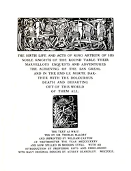 Titelblatt entworfen von Aubrey Beardsley für Messrs. J. M. Dent and Sons Ltd, 1909, 1914