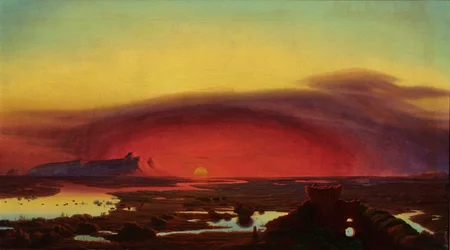 Die Pontinischen Sümpfe bei Sonnenuntergang