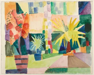 Garten am Thunersee (Granatapfelbaum und Palme im Garten), 1914