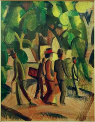Promenade in Braun und Grün