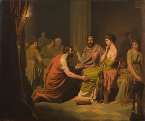 Odysseus vor Alkinoos, dem König der Phaiaken