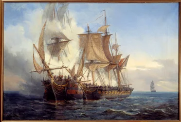 Schlacht zwischen der Bellona und der Lord Nelson, 1872, Brest, Museum der Schönen Künste