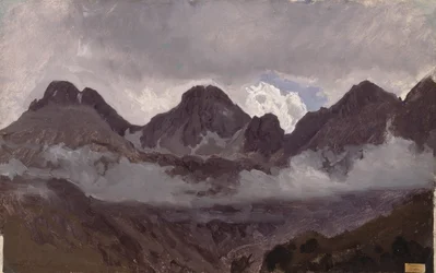 Berge mit Nebel