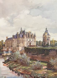 Frankreich: Le Chateau de Chenonceaux (Farblithographie)