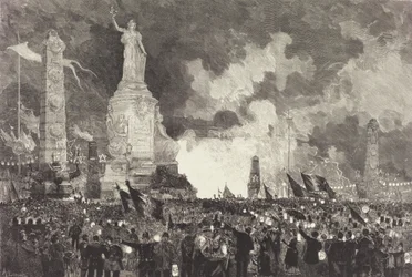 14. Juli. Beleuchtung des Place de la République, 1883.