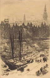 Amsterdam gesehen vom Victoria Hotel Amsterdamvue de Victoria Hotel, 1901