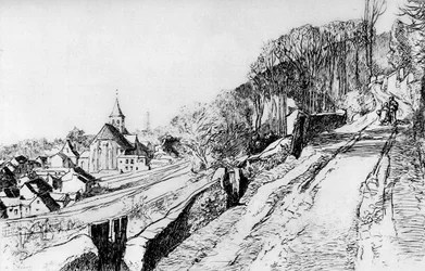 Die Kirche von St. Prix, um 1870-1910, 1924