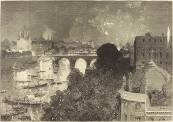 Der 14. Juli. Beleuchtung der Seine vom Pont Neuf bis zum Pont au Change