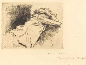 Liegende Frau schläft (Femme couchée sommeillant)