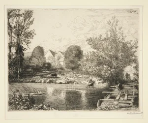 Alte Fußbrücke, Ufer des kleinen Morin