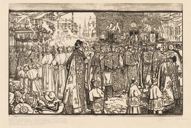 Die Prozession des Fronleichnamsfestes in Nantes, 1901