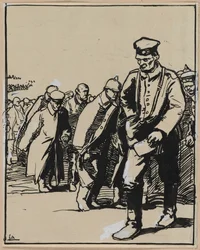 Marsch einer Gruppe deutscher Gefangener, 1914