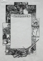 Pariser Almanach, 1897: Dekorativer Rand, Herbst