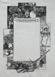 Pariser Almanach, 1897: Dekorativer Rand, Herbst, 1897