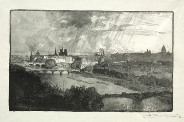 Paris, gesehen vom Pavillon de Flore, 1890