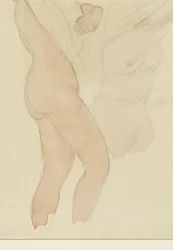 Studienblatt mit zwei Frauen, die ihr Hemd ausziehen