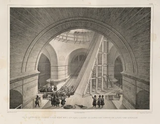 Innenansicht der Kathedrale und einer Rampe aus: Der Bau der Sankt Isaaks Kathedrale, 1845