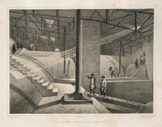Teil des Bogens und ein Metalldach aus: Der Bau der St. Isaaks-Kathedrale, 1845