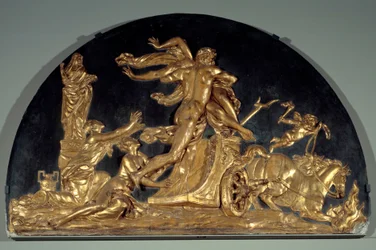 Das Feuer oder Pluto entführt Proserpina (niedriges Stuckrelief von Augustin Pajou)