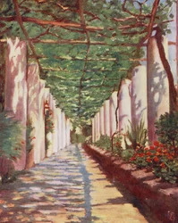 Terrasse des Cappucini Hotels, Amalfi, im Hochsommer