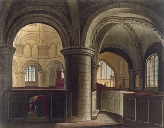 Innenraum der Kirche des Heiligen Grabes, Cambridge, aus 