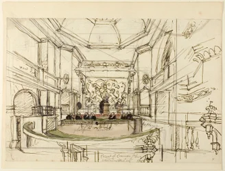 Studie für das Gericht der Common Pleas, Westminster Hall, aus Microcosm of London
