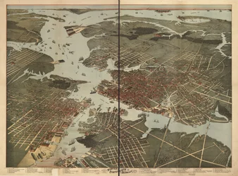 Vogelperspektive von Norfolk, Portsmouth und Berkley, Norfolk Co., Va.