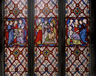 Auferweckung des Lazarus, die Marien am Grab und die Auferweckung der Tochter des Jairus (Detail)